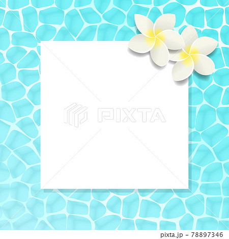 水面と花の背景イラストのイラスト素材