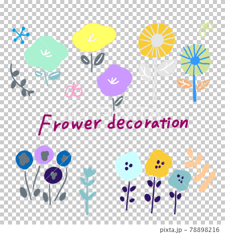 Scandinavian style flower hand drawn illustration vector set Scandinavian style flower hand drawn illustration vector set 78898216