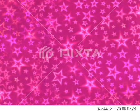 ホログラムの無数の星が弾ける背景イメージ ピンク 他色有りのイラスト素材 7774