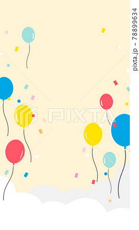空と雲、風船の背景・フレーム素材 78899634