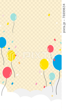 空と雲、風船の背景・フレーム素材 78899634