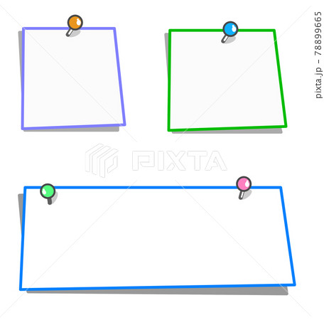 ピンで留められたメモ用紙のイラスト ピンで留められたメモ用紙のイラスト 78899665