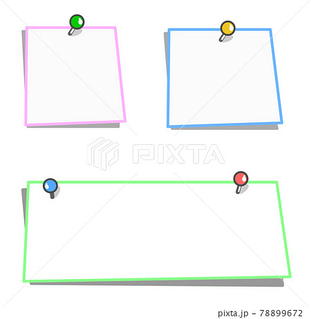 ピンで留められたメモ用紙のイラスト 78899672