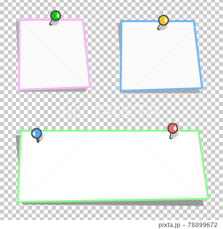ピンで留められたメモ用紙のイラスト 78899672