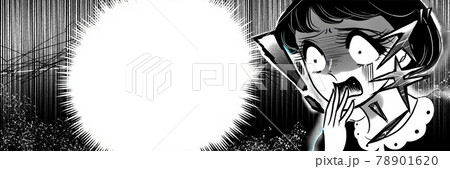 70年代少女漫画目玉飛び出し絶叫するベタな反応の女の子 78901620
