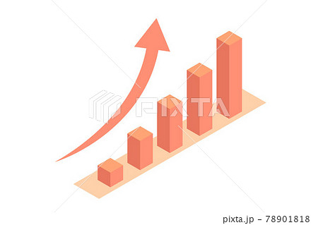 上昇のグラフ アイソメ ベクターイラスト 上昇のグラフ アイソメ ベクターイラスト 78901818