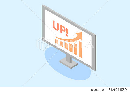 上昇のグラフ　アイソメ　ベクターイラスト 78901820