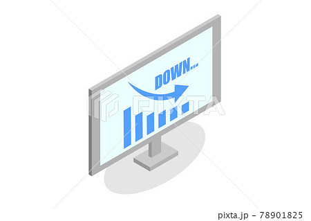 下降のグラフ　アイソメ　ベクター 78901825