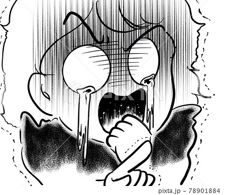 70年代少女漫画目玉飛び出し絶叫するベタな反応の女の子　 78901884