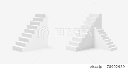 Realistic style white stairs. 78902929