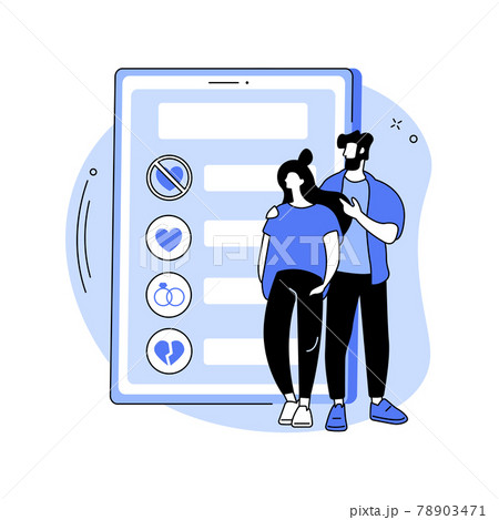 Relationship status abstract concept vector illustration. 78903471