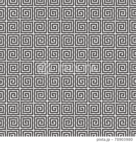 ベーシックな和柄のパターン・背景　雷文　シルエット　 78903980