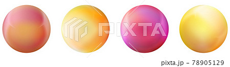 Set with glass colorful balls. Glossy realistic ball, 3D abstract vector illustration highlighted on a white background. Big metal bubble with shadow 78905129