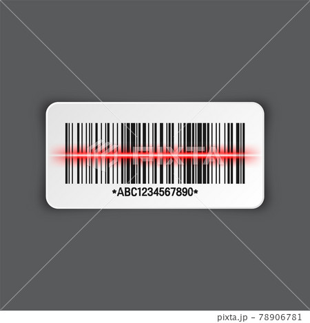 Realistic barcode sticker on gray background. Identification tracking code. Serial number, product Realistic barcode sticker on gray background. Identification tracking code. Serial number, product 78906781