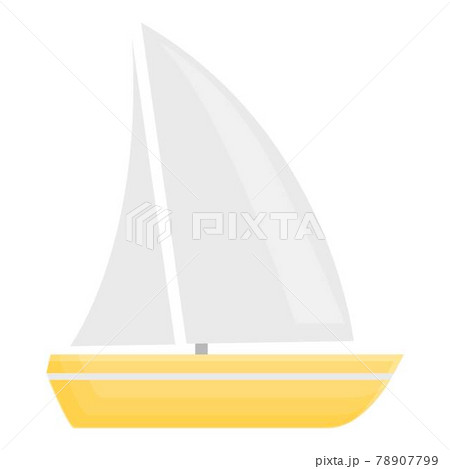 Boat with sail icon, cartoon style Boat with sail icon, cartoon style 78907799