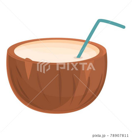 Coconut milk icon, cartoon style Coconut milk icon, cartoon style 78907811