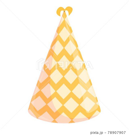 Party hat with pattern icon, cartoon style 78907907