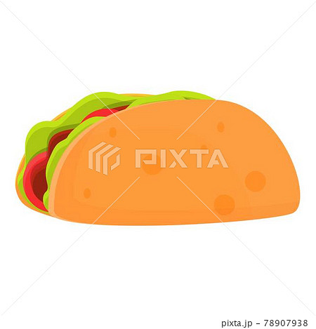 Takeaway taco icon, cartoon style Takeaway taco icon, cartoon style 78907938
