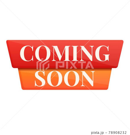 Coming soon promo icon, cartoon style 78908232