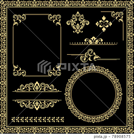 Vintage Set. Floral elements for design monograms, 78908575