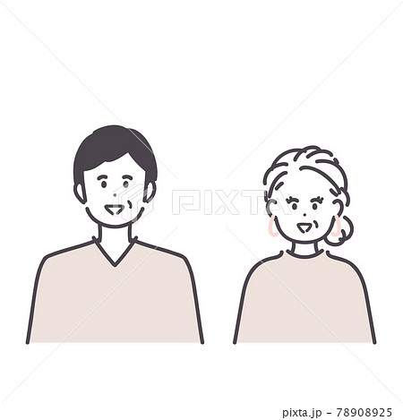 シニア男女のシンプルなイラストのイラスト素材 7025