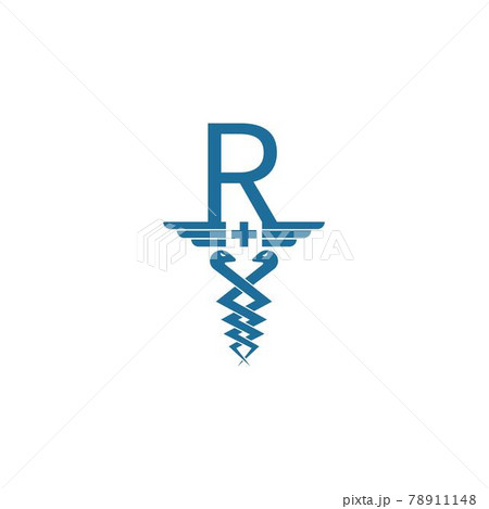 Letter R with caduceus icon logo design vector Letter R with caduceus icon logo design vector 78911148