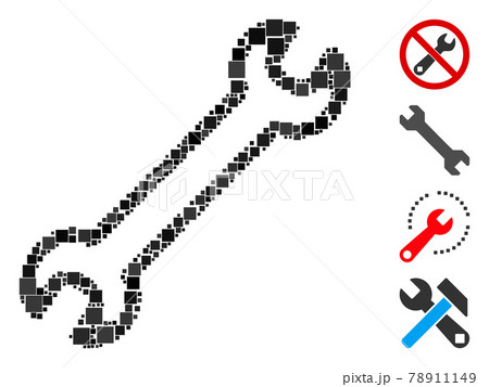 Square Spanner Icon Vector Collage Square Spanner Icon Vector Collage 78911149