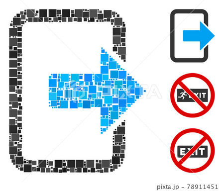 Square Exit Door Icon Vector Mosaic 78911451