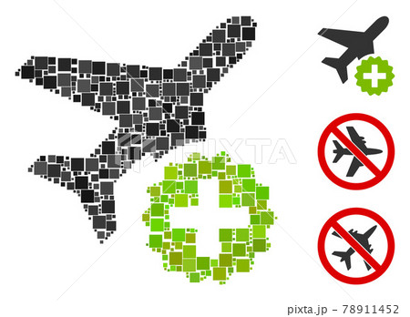 Square Airplane Addition Icon Vector Mosaic 78911452