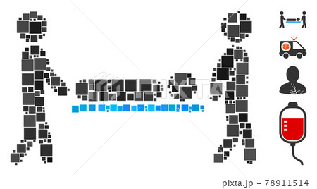 Square Patient Transportation Icon Vector Collage Square Patient Transportation Icon Vector Collage 78911514
