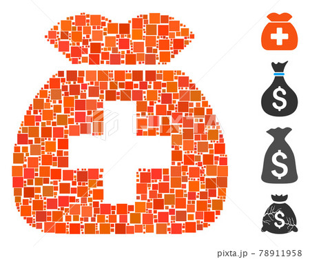 Square Medical Capital Fund Icon Vector Collage 78911958