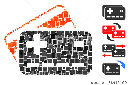 Square Medical Insurance Cards Icon Vector Collage Square Medical Insurance Cards Icon Vector Collage 78912160