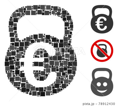 Square Euro Weight Icon Vector Mosaic 78912430