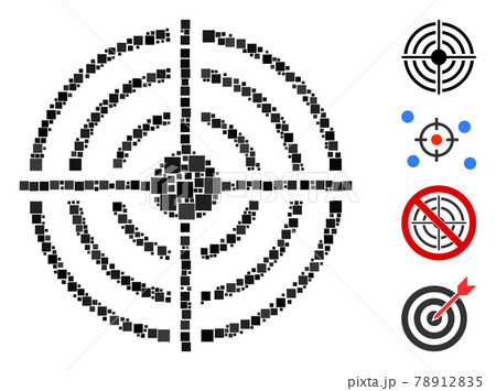 Square Target Icon Vector Mosaic 78912835