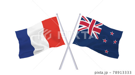 フランスとニュージーランドの国旗 78913333