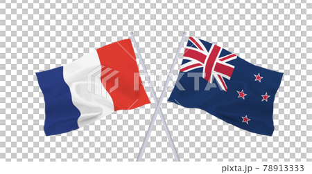 フランスとニュージーランドの国旗 78913333
