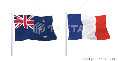 フランスとニュージーランドの国旗 78913334