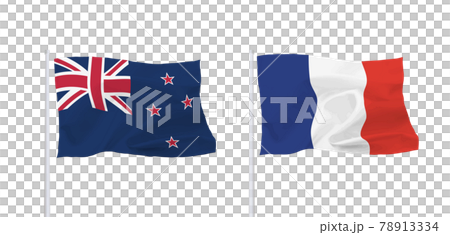 フランスとニュージーランドの国旗 78913334