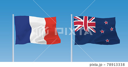 フランスとニュージーランドの国旗 78913338