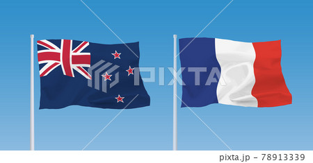 フランスとニュージーランドの国旗 78913339