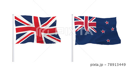 イギリスとニュージーランドの国旗 78913449