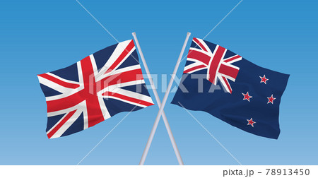 イギリスとニュージーランドの国旗 78913450