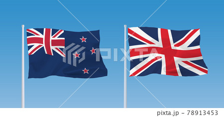 イギリスとニュージーランドの国旗 78913453