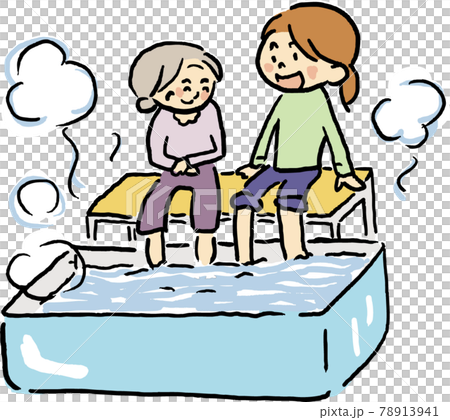 老婦和年輕婦女足浴 老婦和年輕婦女足浴 78913941