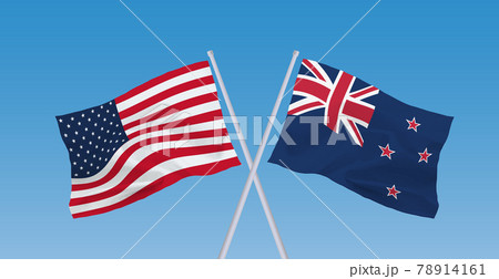 アメリカとニュージーランドの国旗 アメリカとニュージーランドの国旗 78914161