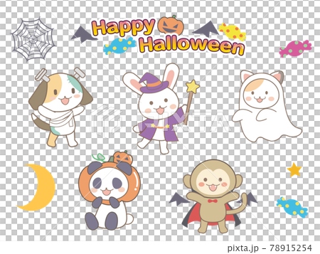 ハロウィンの仮装をする動物たち 78915254