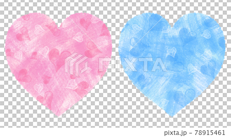 Pink and blue happy heart set pastel style 78915461