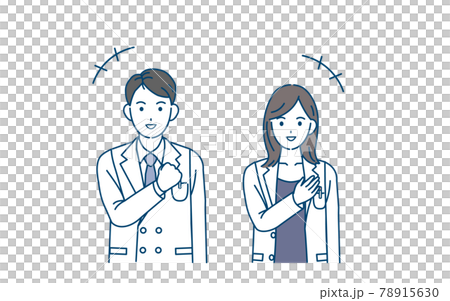 醫生，女醫生，穿白大褂的男女，信用，安心，姿勢圖素材 78915630