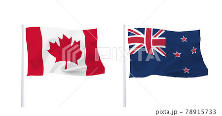 カナダとニュージーランドの国旗 カナダとニュージーランドの国旗 78915733