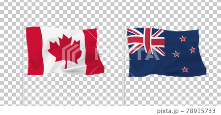 Canadian and New Zealand flags Canadian and New Zealand flags 78915733
